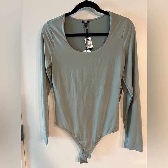 Express Body Contour Bodysuit / Size: Medium / Color: Sage - Picture 2 of 6